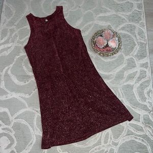 🌷ALL THAT JAZZ🌷Wine sparkle stretch sleeveless dress